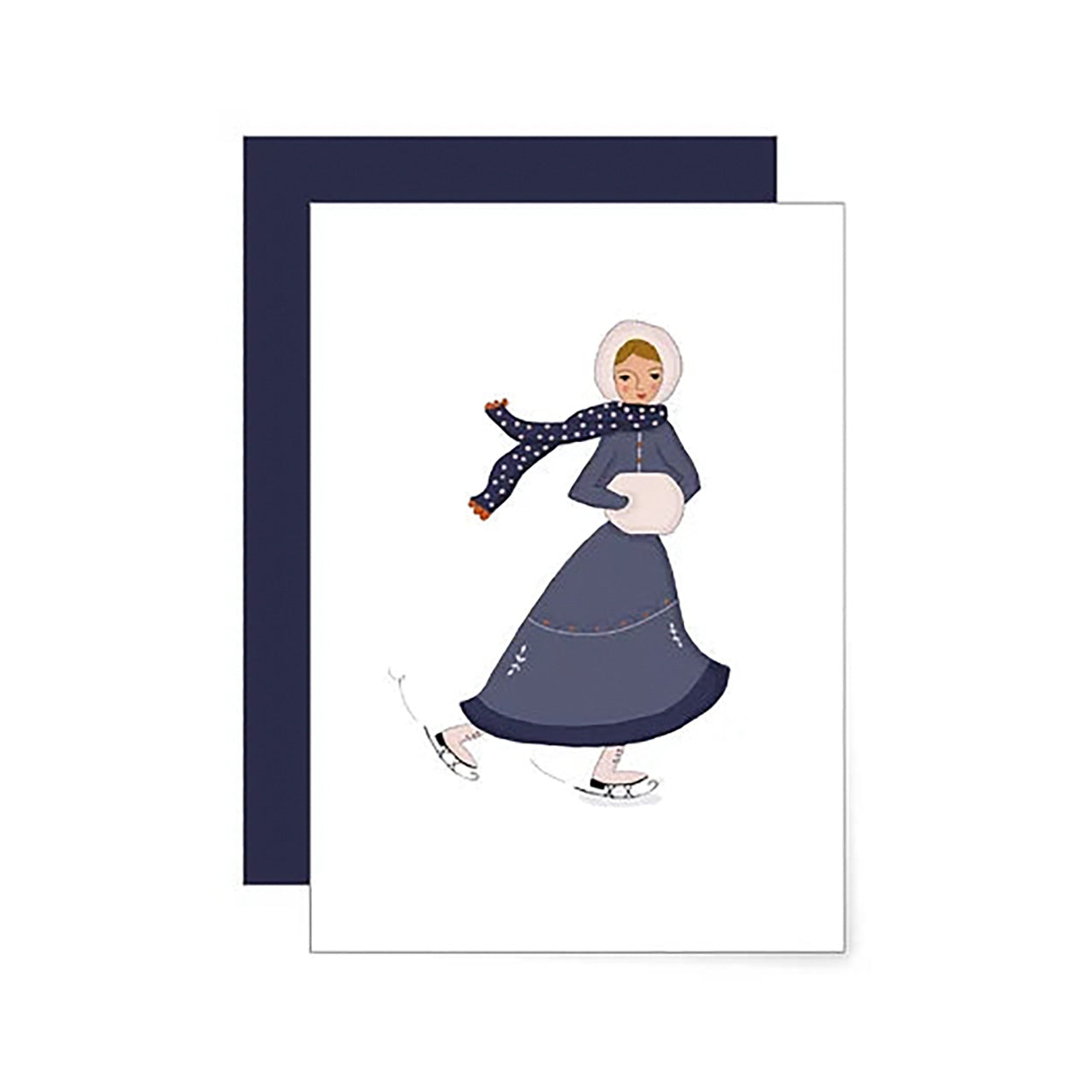 Miao papeterie - Wenskaart met enveloppe - Schaatsen-Kaart-DutchMills