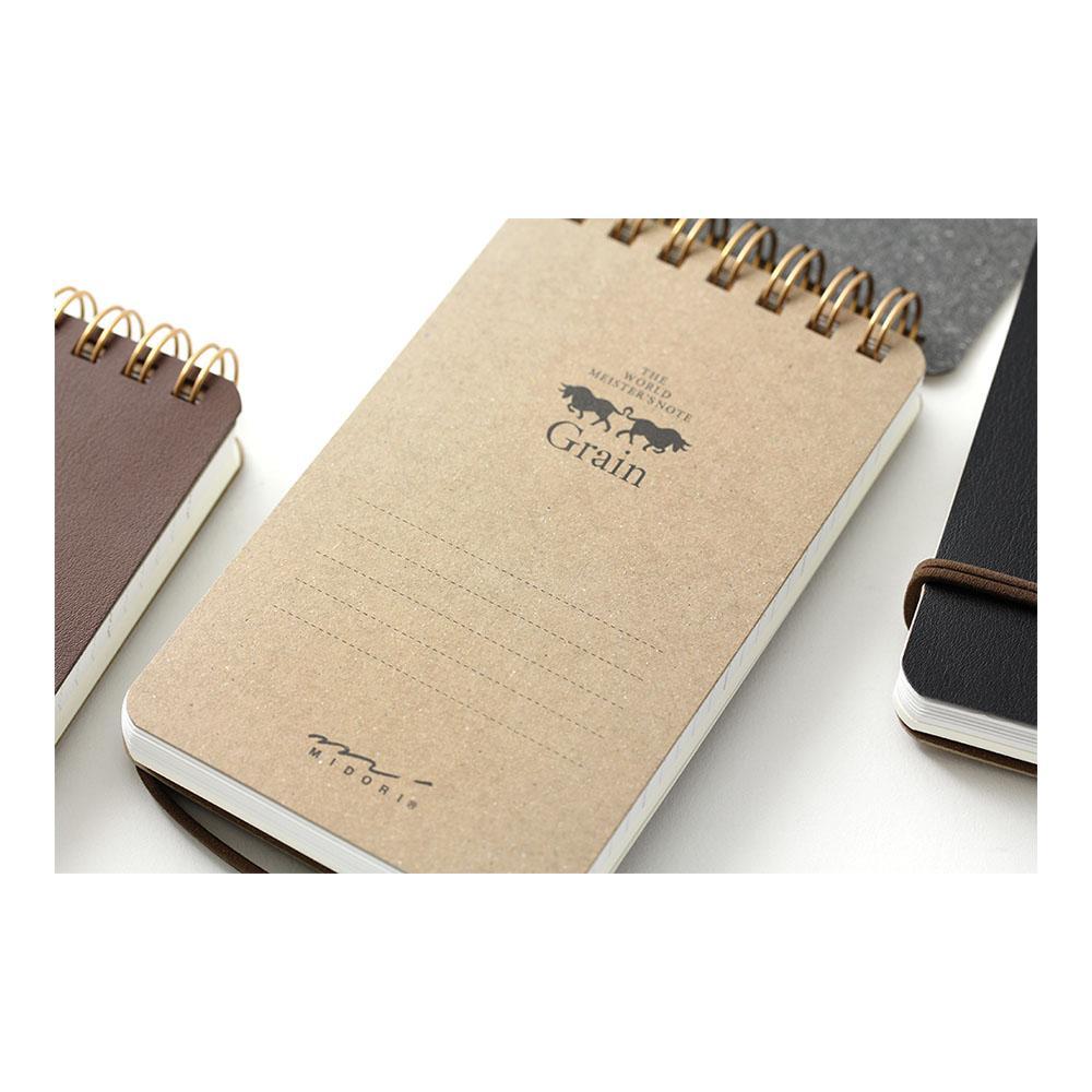 Midori - WM Grain Notepad Black-Notitieblok-DutchMills