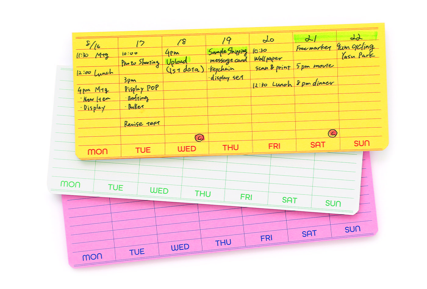 Penco - Sticky Memo Pad Weekly - White-Memopad-DutchMills