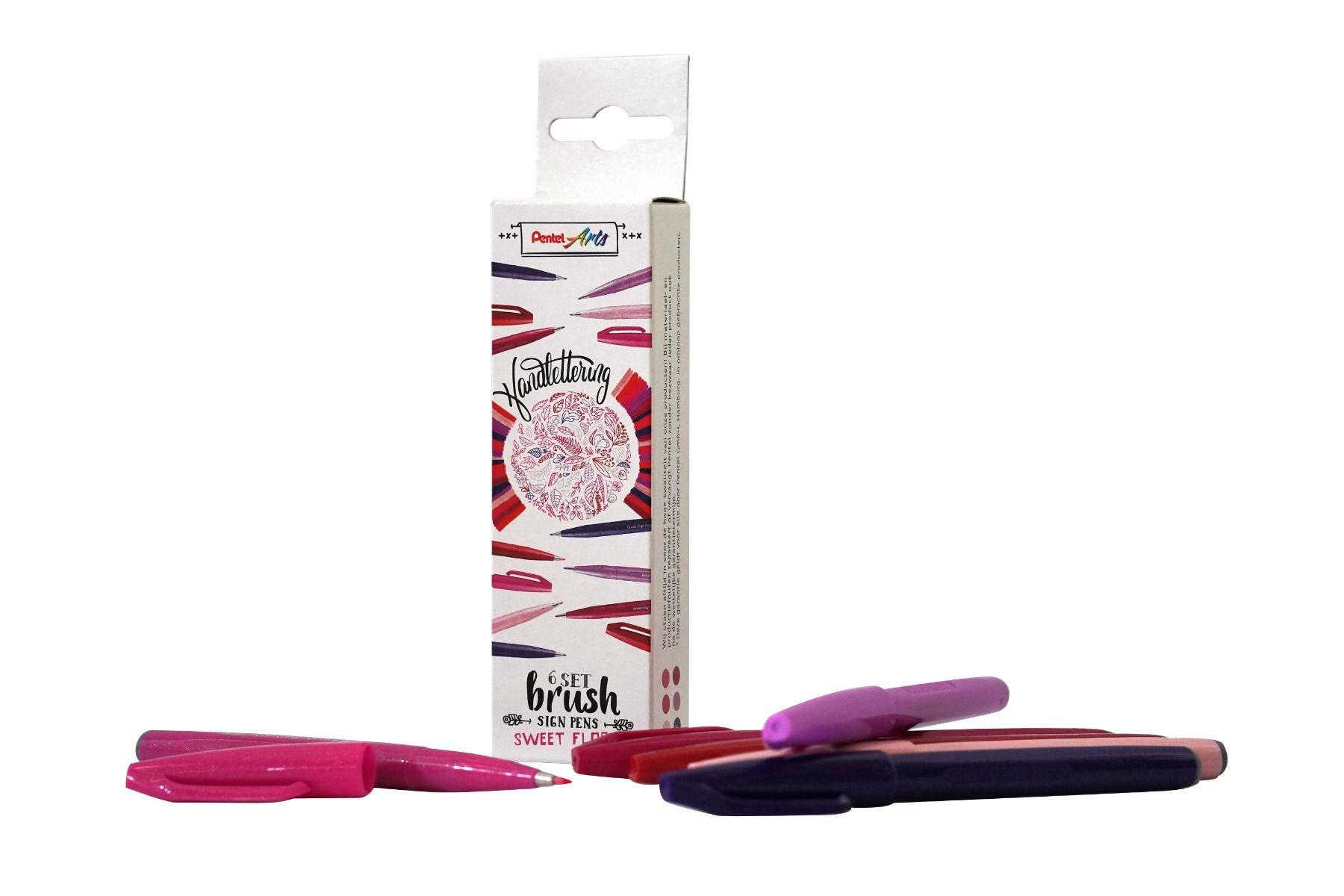 Pentel - Brush Sign Pens - Sweet Flora (6 pens)-Stift-DutchMills
