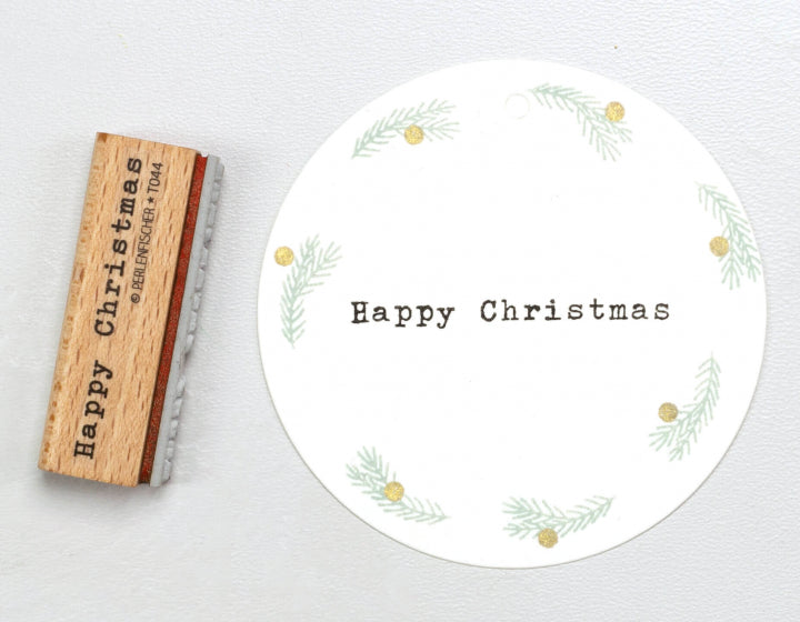 Perlenfischer - Happy Christmas-Stempel-DutchMills