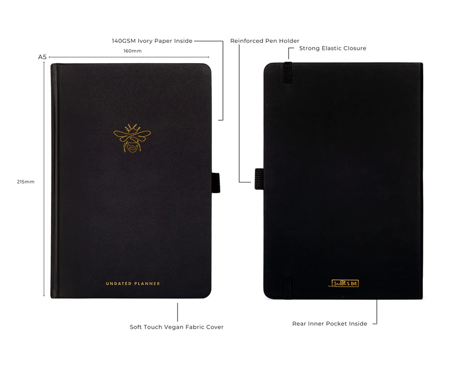 Scribble & Dot - Undated Planner A5 - Gold Bee-Planner-DutchMills