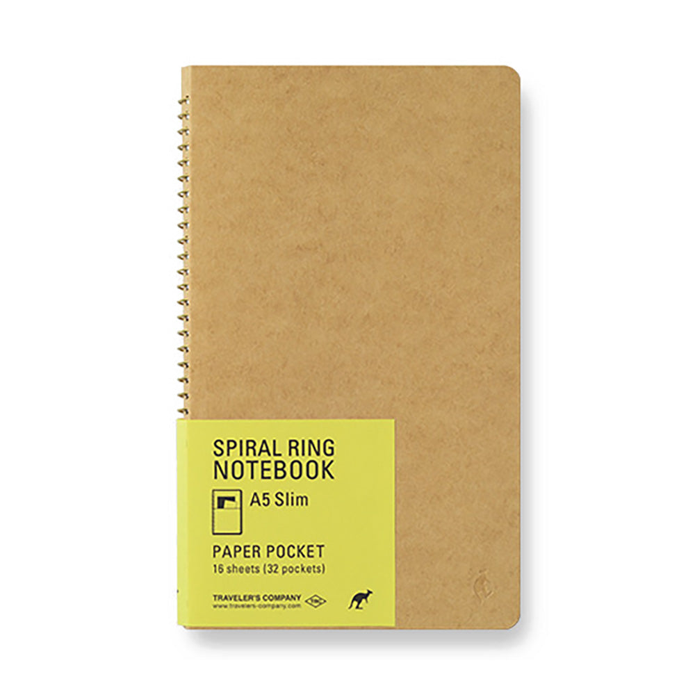 TRAVELER'S COMPANY - Spiral Ring Notebook - (A5 Slim) Paper Pocket-Spiraalboek-DutchMills