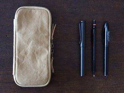 Yuruliku - FLAT tool case 3 Pens - Beige-Etui-DutchMills