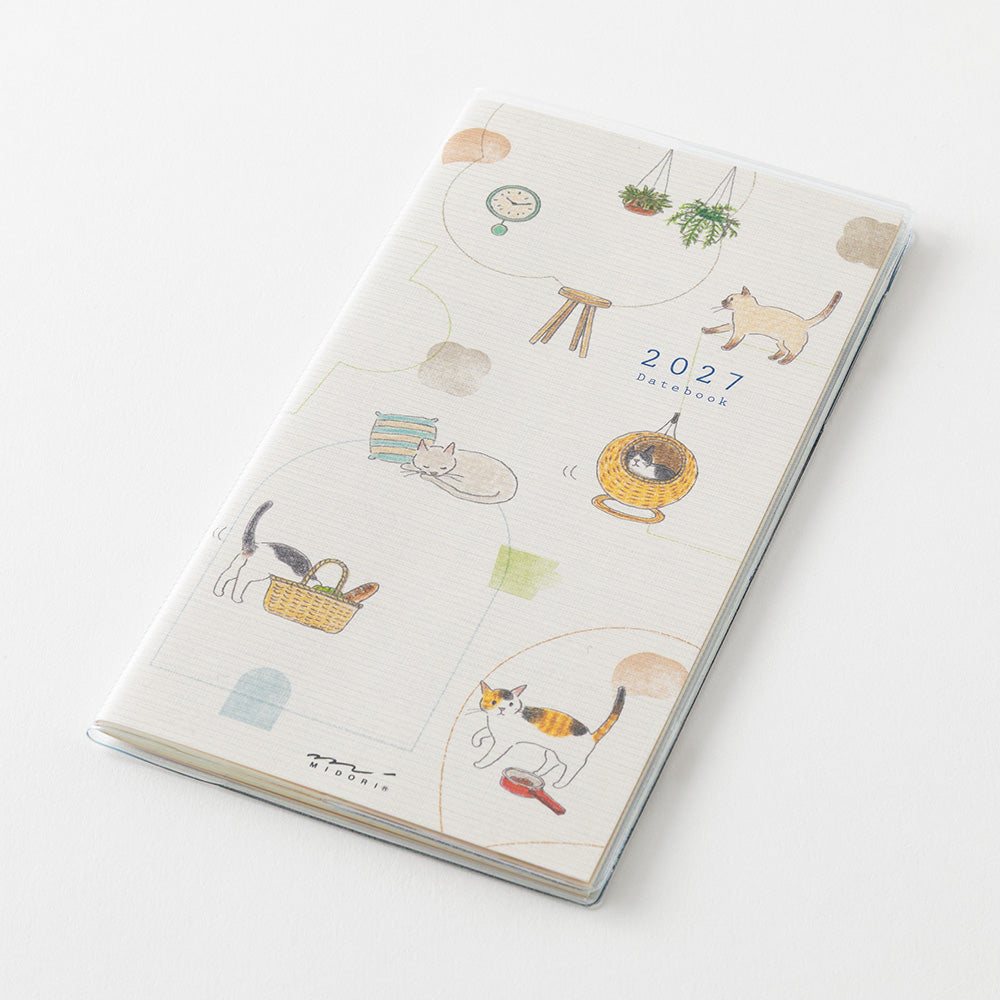 Midori - Pocket Diary Slim Cat 2027