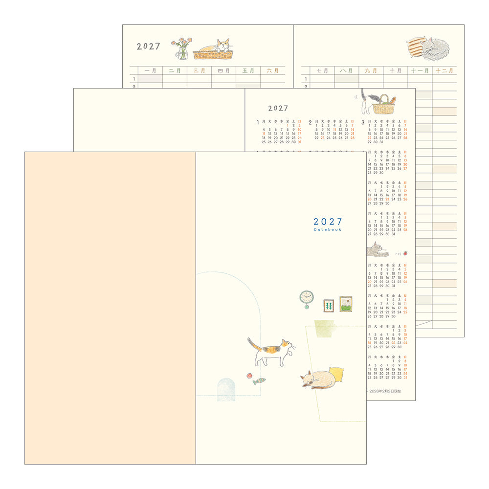 Midori - Pocket Diary Slim Cat 2027