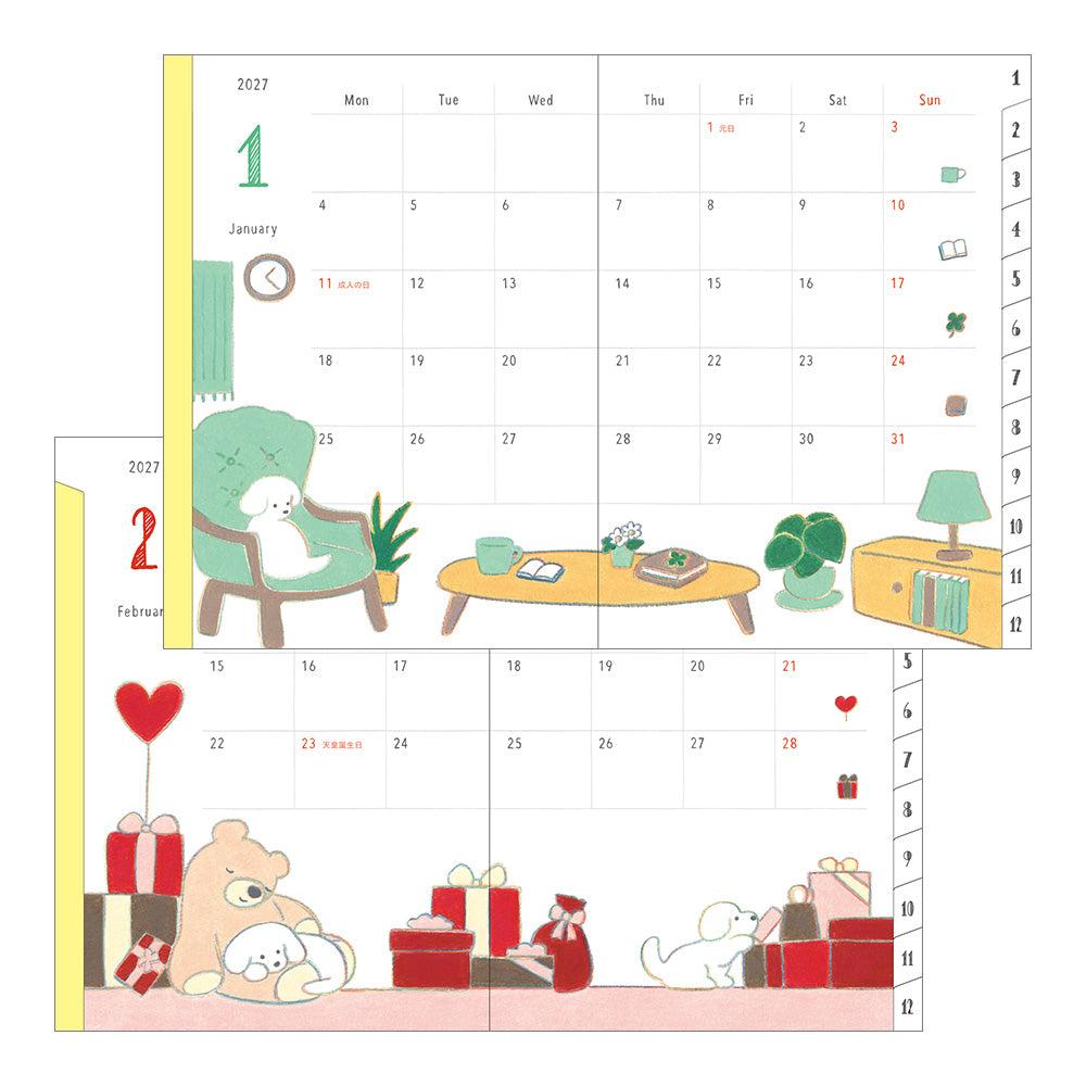 Midori - Pocket Diary A6 Dog 2027