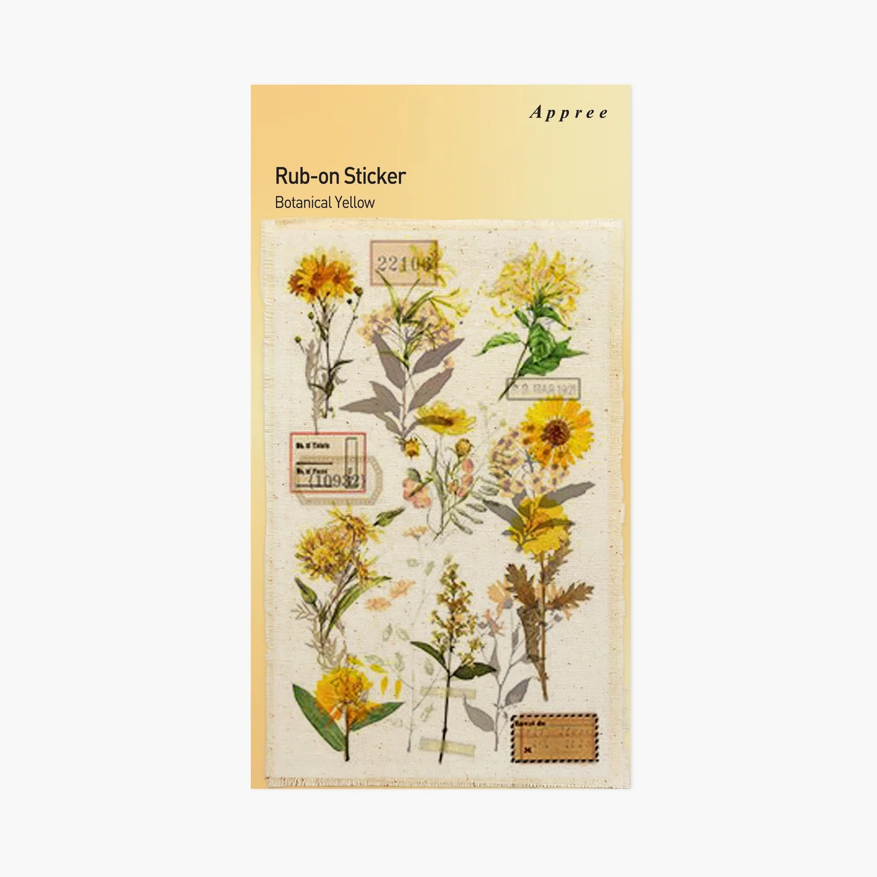 Appree - Rub-on-Sticker - Botanical Yellow-Sticker-DutchMills