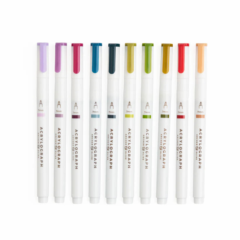 Archer & Olive - Enchanted Chapters Acrylograph Pens 10 pack-Stift-DutchMills