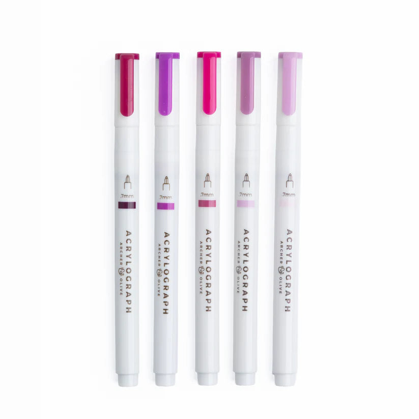 Archer & Olive - Fuchsia Hues Sets of 5 - Acrylograph-Stift-DutchMills