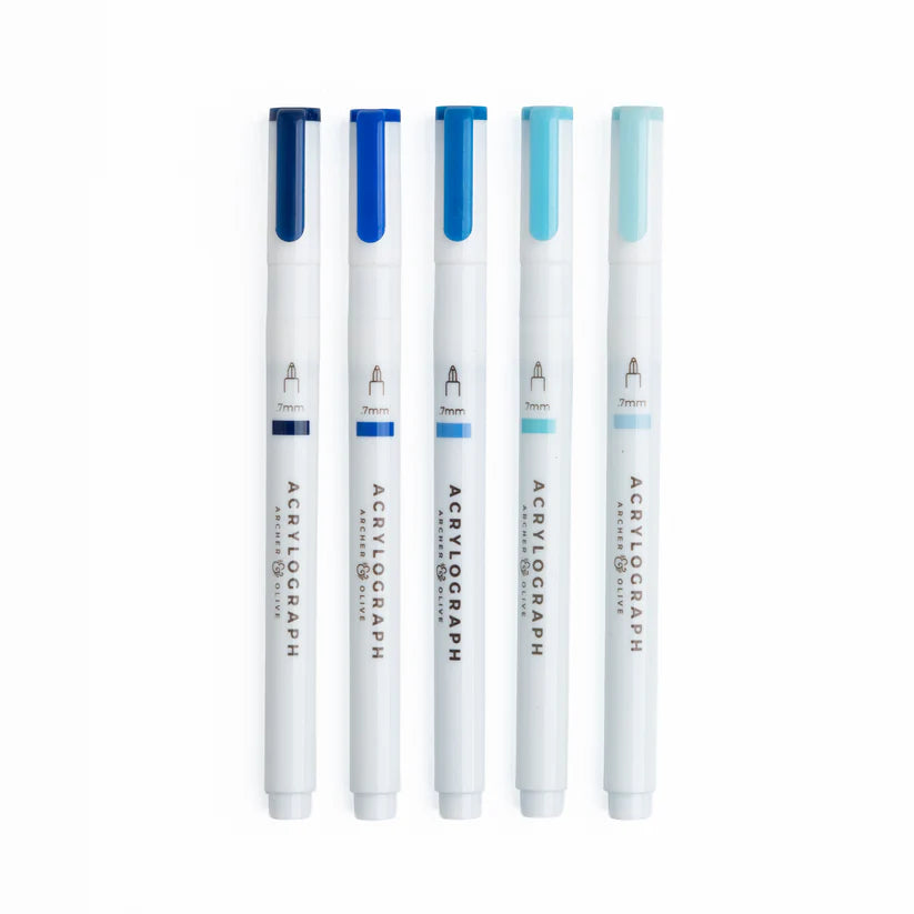 Archer & Olive - Indigo Hues Sets of 5 - Acrylograph-Stift-DutchMills