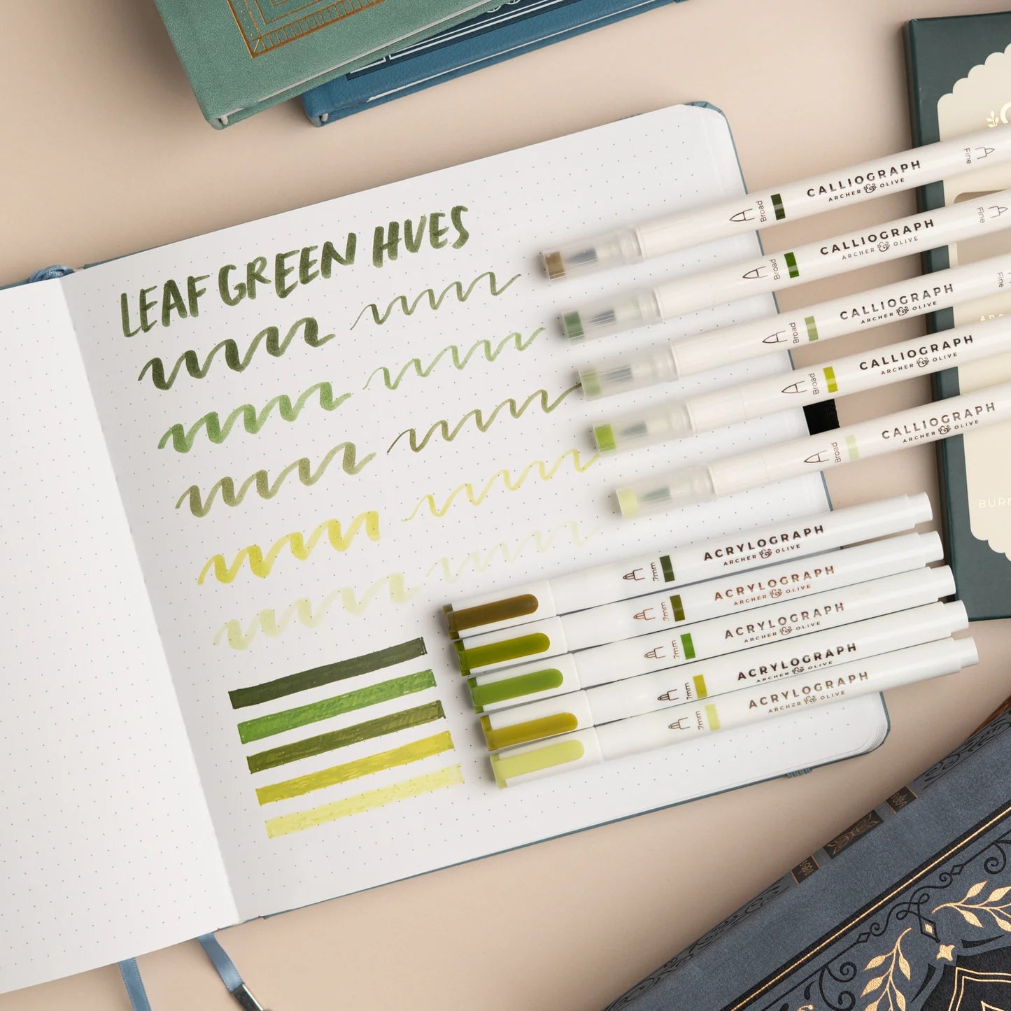 Archer & Olive - Leaf Green Hues Sets of 5 - Acrylograph-Stift-DutchMills