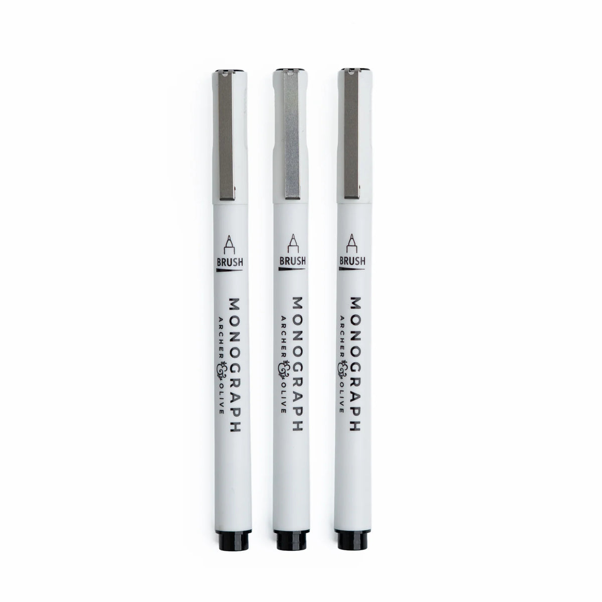 Archer & Olive - Monograph – Brush Pens Set of 3-Pennenset-DutchMills