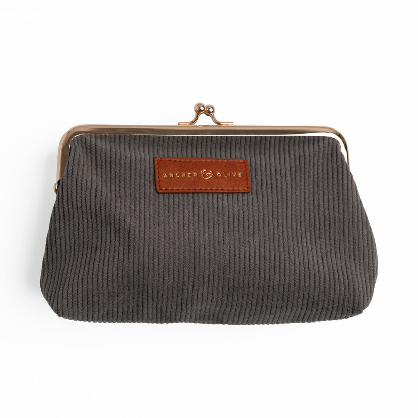 Archer & Olive - Quiet Corners Kiss-Lock Pouch | Gray-Etui-DutchMills