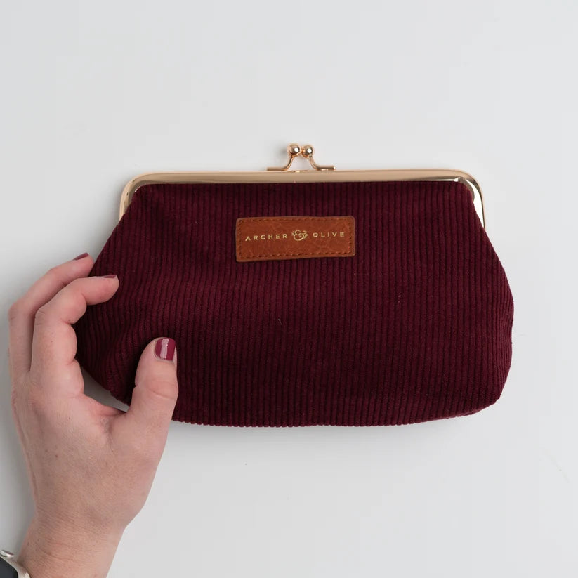 Archer & Olive - Quiet Corners Kiss-Lock Pouch | Maroon-Etui-DutchMills
