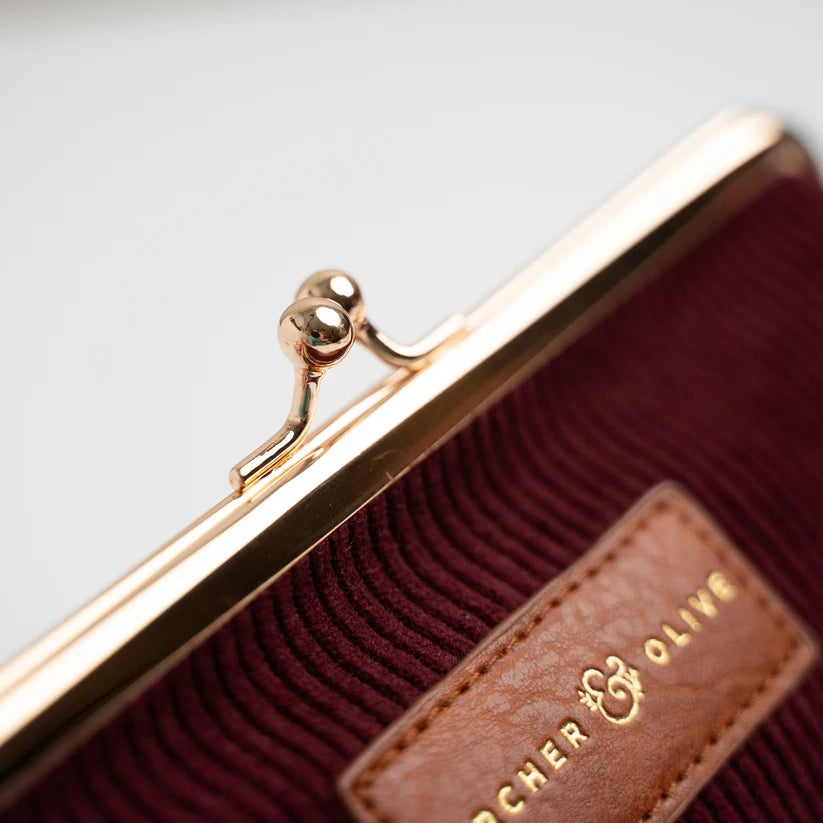 Archer & Olive - Quiet Corners Kiss-Lock Pouch | Maroon-Etui-DutchMills