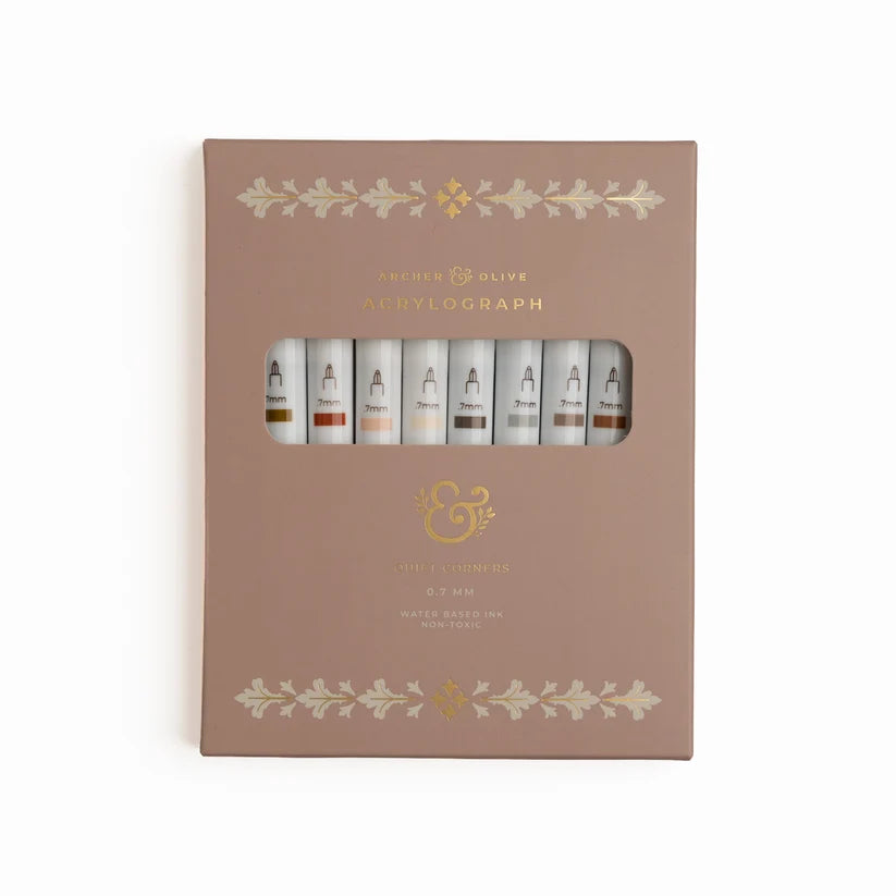 Archer & Olive - Quiet Corners | Set of 10 Acrylograph Pens-Stift-DutchMills