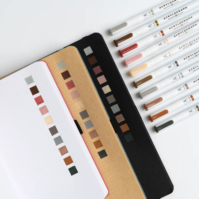 Archer & Olive - Quiet Corners | Set of 10 Acrylograph Pens-Stift-DutchMills