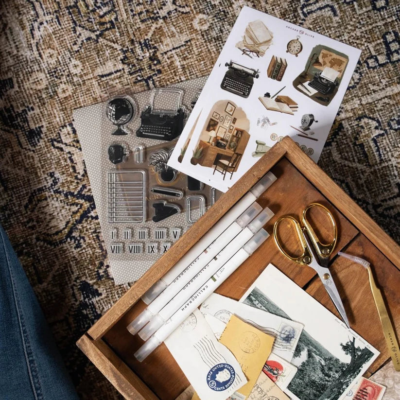 Archer & Olive - The Writer's Desk Acrylic Stamp Set-Stempel-DutchMills