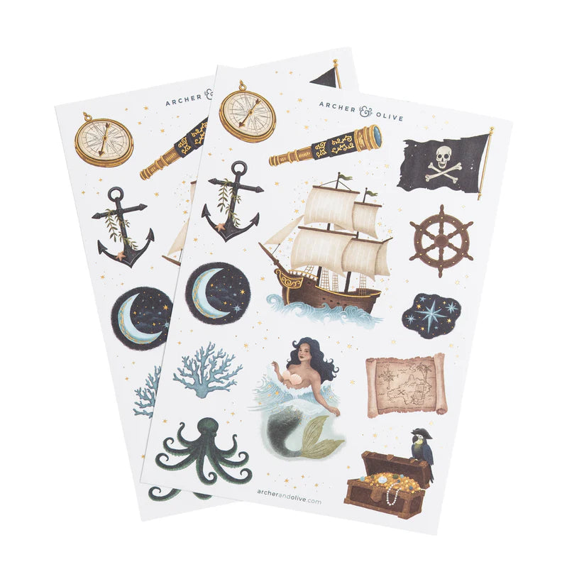 Archer & Olive - Treasure Map Sticker Set-Sticker-DutchMills