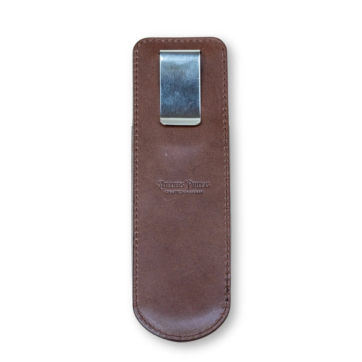 Atelier Phileas - Kumano Leather Pen Holster (Dark Brown/One Pen)-Penholder-DutchMills