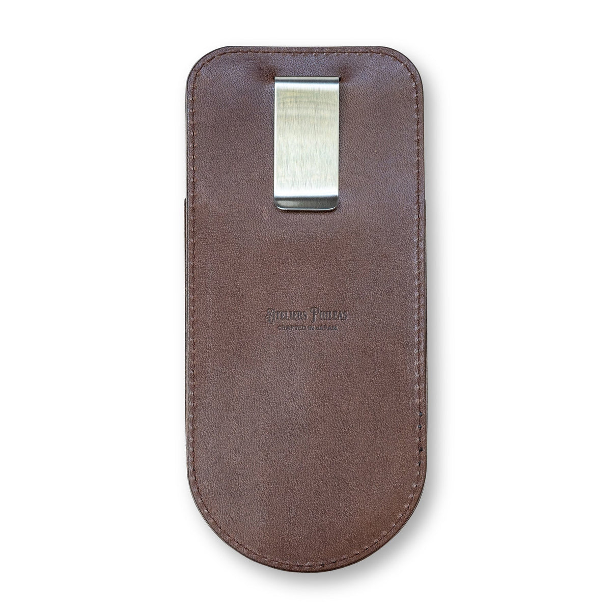 Atelier Phileas - Kumano Leather Pen Holster (Dark Brown/Two Pens)-Penholder-DutchMills