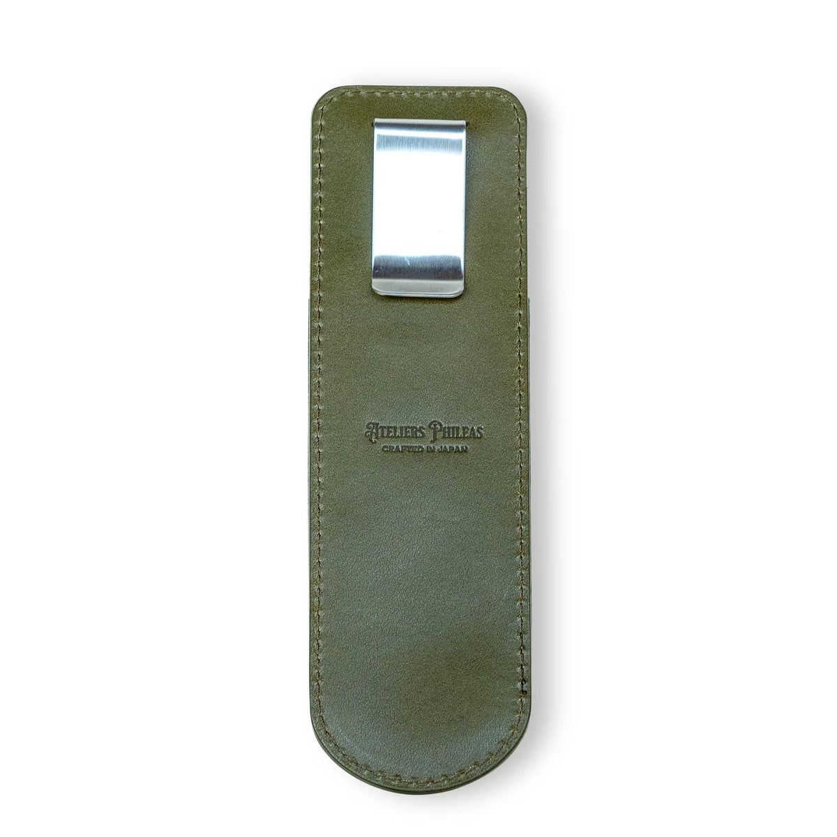 Atelier Phileas - Kumano Leather Pen Holster (Green/One Pen)-Penholder-DutchMills