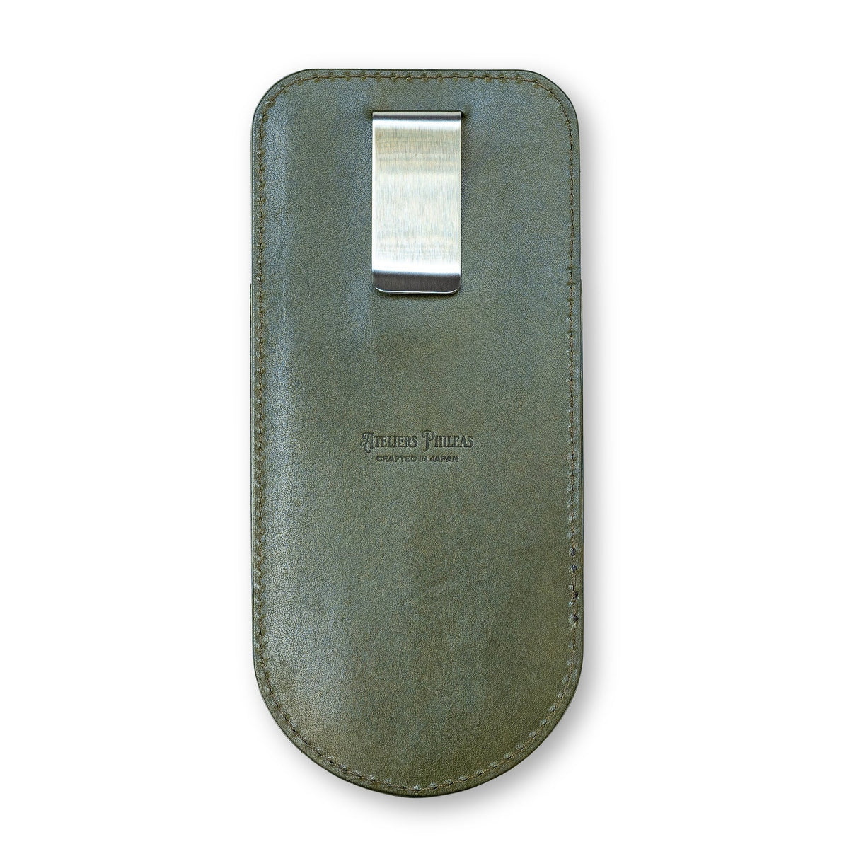 Atelier Phileas - Kumano Leather Pen Holster (Green/Two Pens)-Penholder-DutchMills