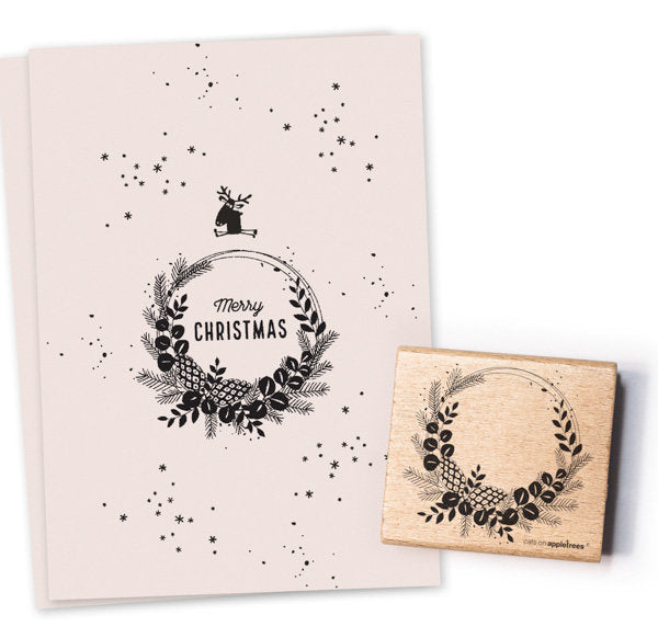 Cats on Appletrees - Christmas Wreath-Stempel-DutchMills