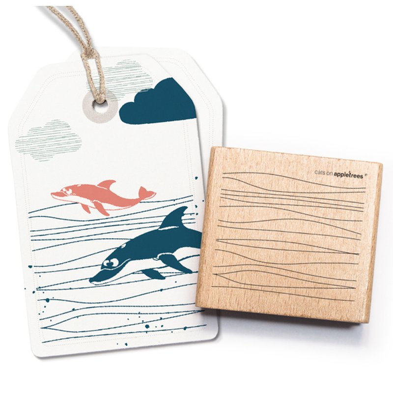 Cats on Appletrees - Background Lines, Waves-Stempel-DutchMills
