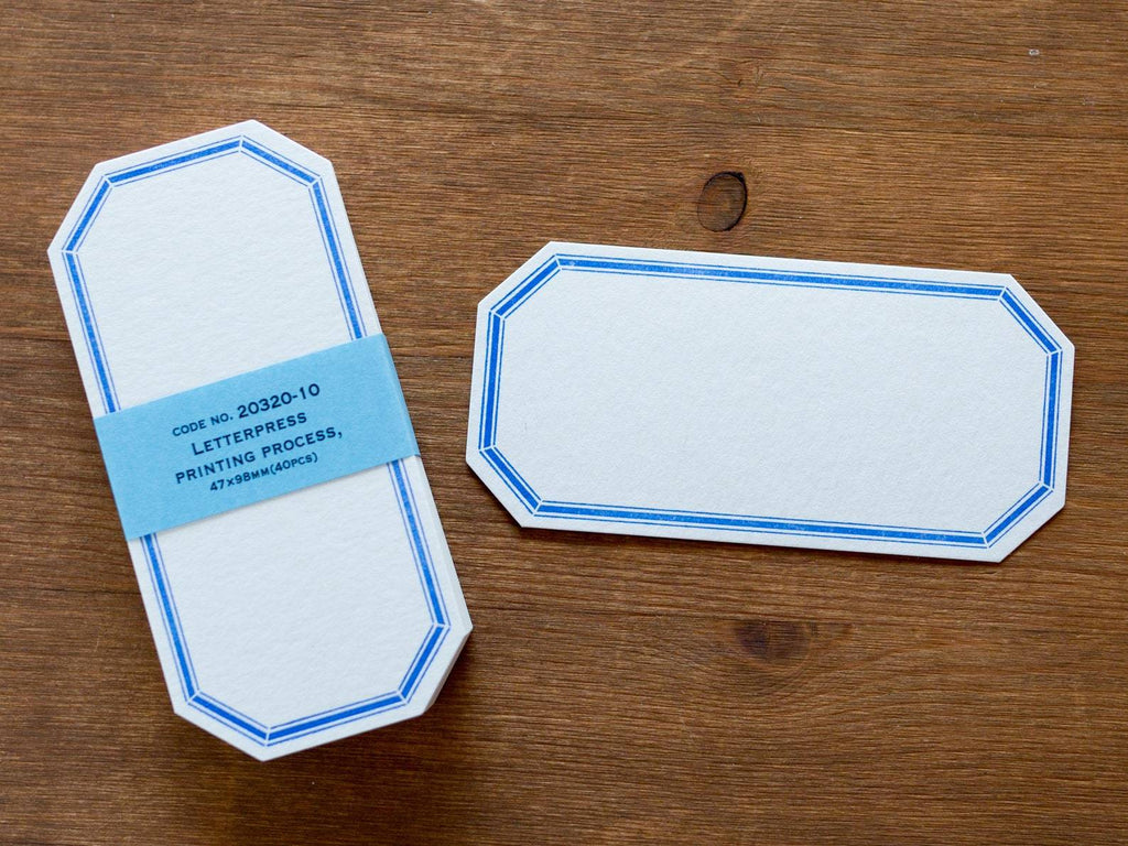 Classiky - Letterpress Label Card (Blue) - 40 stuks-Letterpress-DutchMills