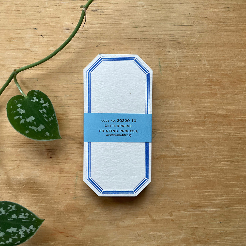 Classiky - Letterpress Label Card (Blue) - 40 stuks-Memo cards-DutchMills