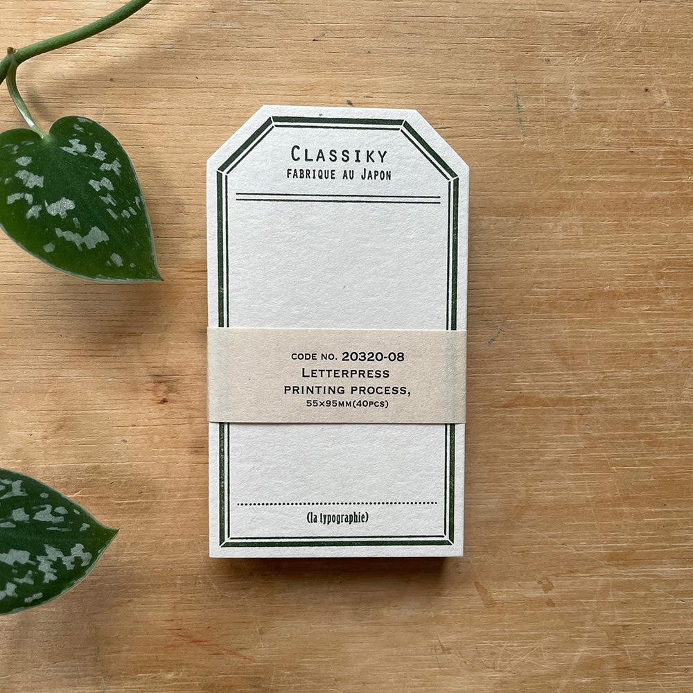 Classiky - Letterpress Label Card (Green) - 40 stuks-Memo cards-DutchMills
