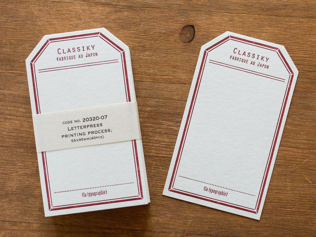 Classiky - Letterpress Label Card (Red) - 20 stuks-Letterpress-DutchMills