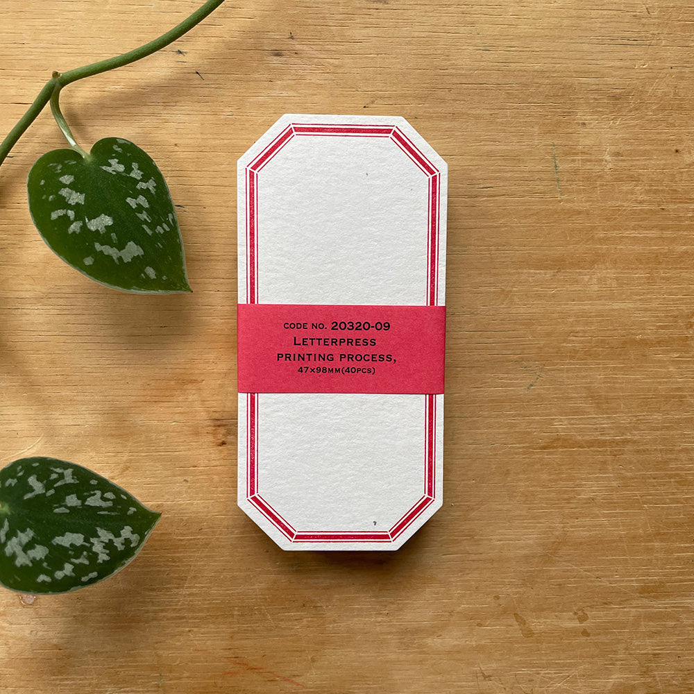 Classiky - Letterpress Label Card (Red) - 40 stuks-Memo cards-DutchMills