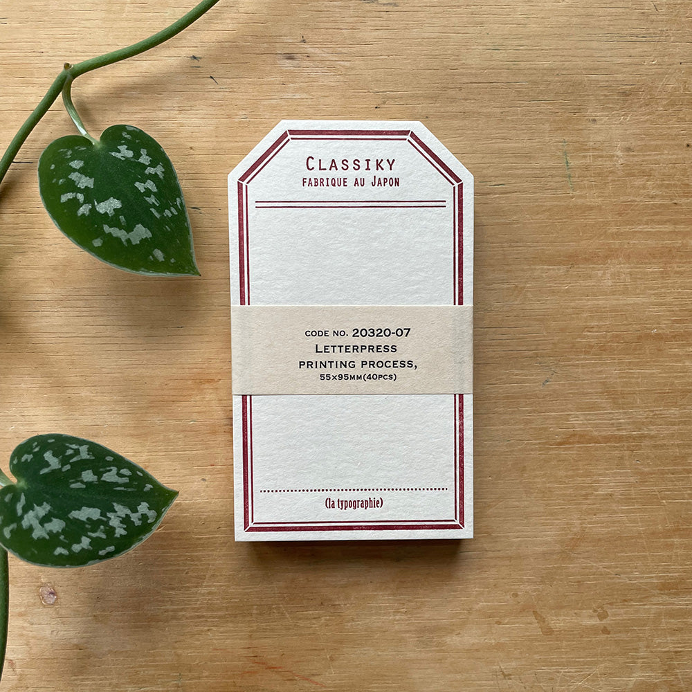 Classiky - Letterpress Label Card (Red) - 40 stuks-Memo cards-DutchMills