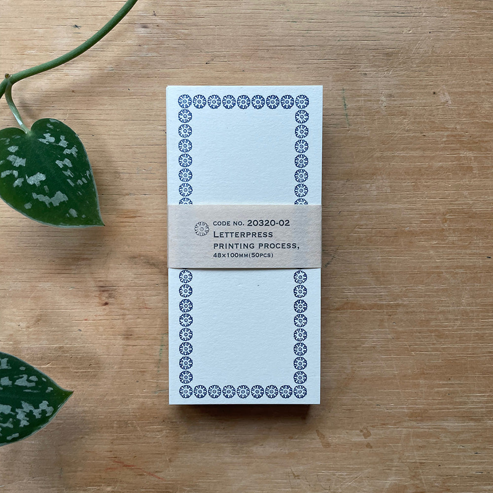 Classiky - Letterpress Memo Card (Dark Blue) - 50 stuks-Memo cards-DutchMills