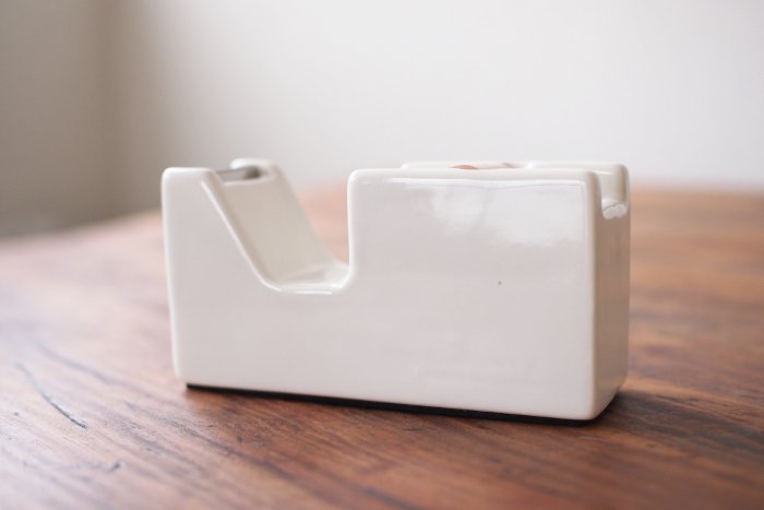 Classiky - Tape Dispenser (porcelain) - White - Small-Tape cutter-DutchMills