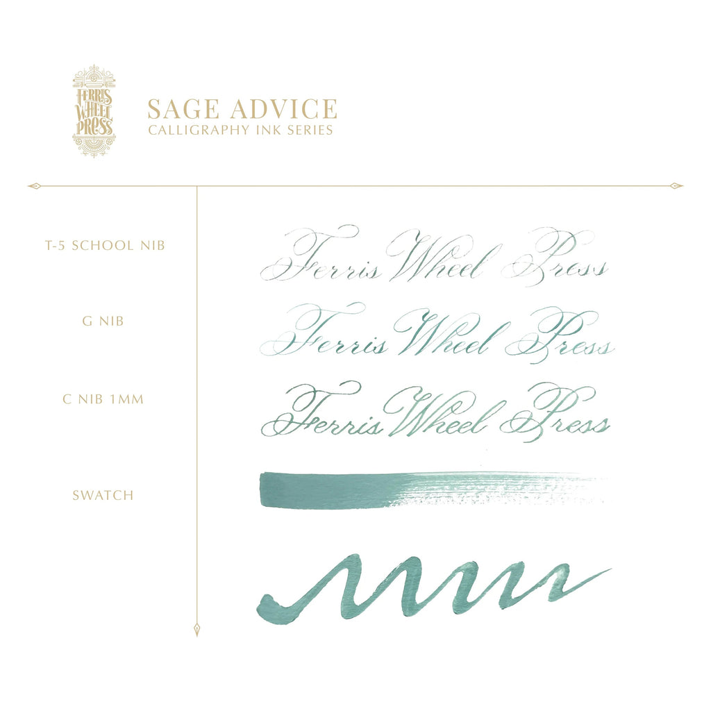 Ferris Wheel Press - 28ml Sage Advice Calligraphy Ink-Inkt-DutchMills