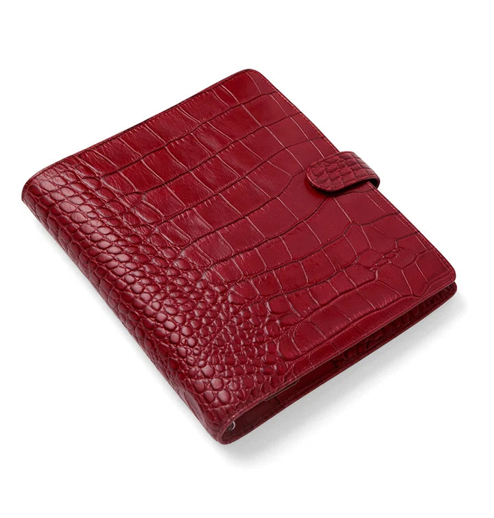 Filofax - A5 Leather Organiser - Classic Croc - Cherry-Organiser-DutchMills