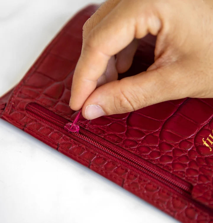 Filofax - A5 Leather Organiser - Classic Croc - Cherry-Organiser-DutchMills