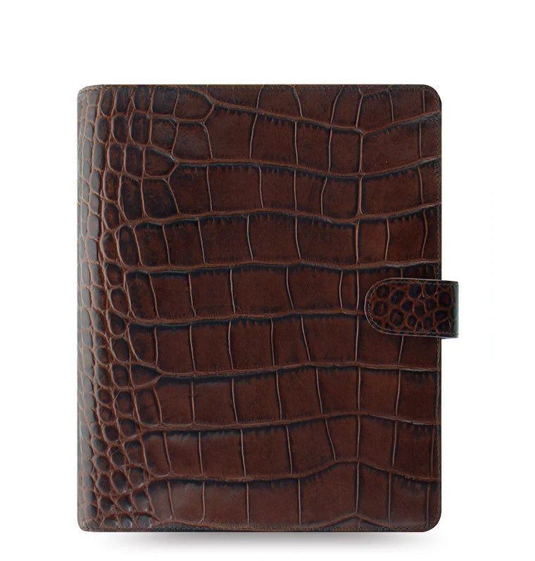 Filofax - Classic Croc A5 Leather Organiser - Chestnut-Organiser-DutchMills