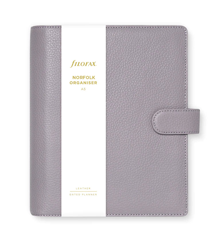 Filofax - Norfolk A5 Leather Organizer - Lavender-Organizer-DutchMills