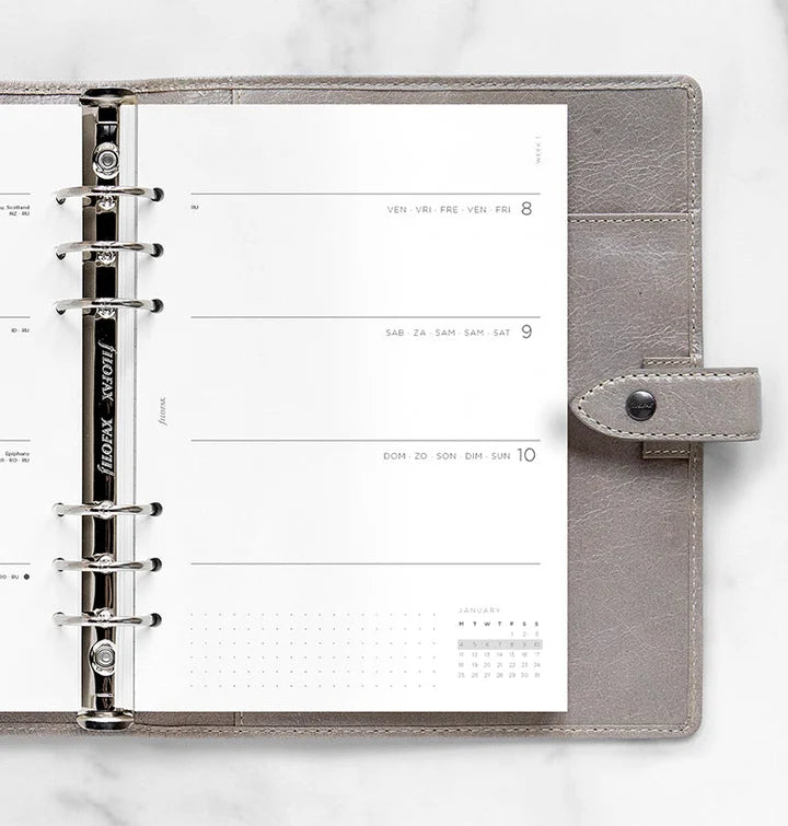 Filofax - Minimal Week on Two Pages 2026 Multilanguage - A5 Organiser Refill-Agenda-DutchMills