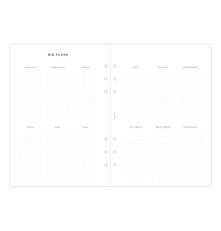 Filofax - Minimal Week on Two Pages 2026 Multilanguage - A5 Organiser Refill-Agenda-DutchMills