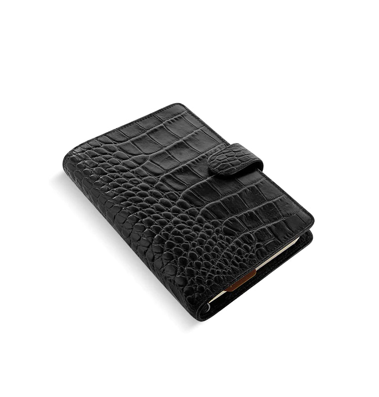 Filofax - Personal Leather Organiser - Classic Croc - Ebony-Organiser-DutchMills
