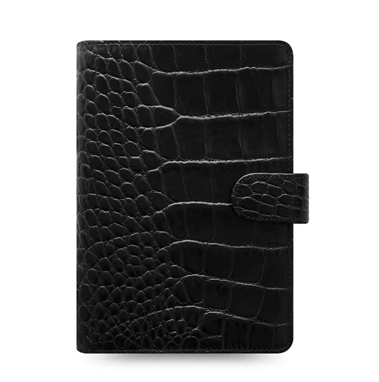 Filofax - Personal Leather Organiser - Classic Croc - Ebony-Organiser-DutchMills
