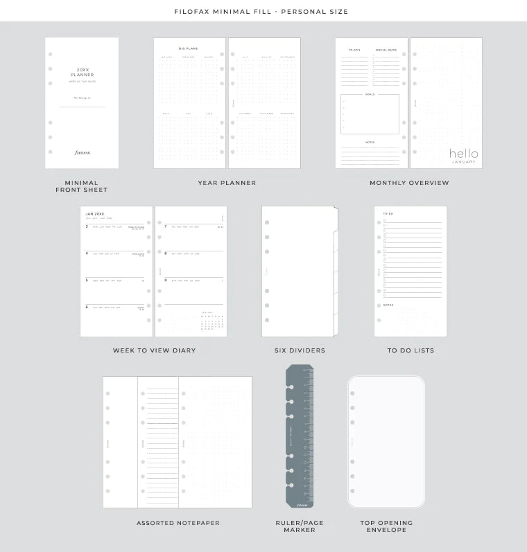 Filofax - Norfolk Personal Leather Organiser - Taupé-Organiser-DutchMills