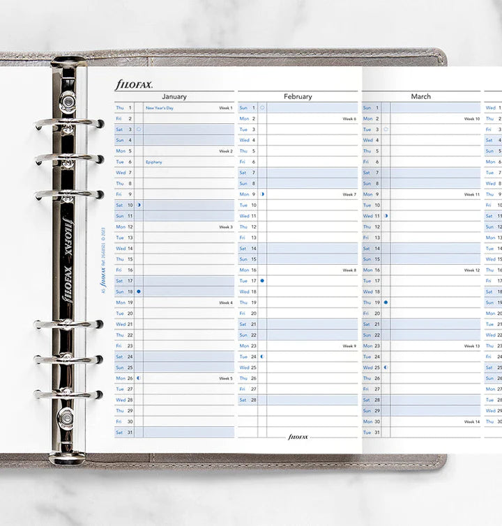 Filofax - Vertical year Planner 2026 - English - A5 Organiser Refill-Agenda-DutchMills
