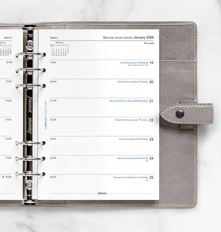 Filofax - Week On One Page Diary 2026 - Multilanguage - A5 Organiser Refill-Agenda-DutchMills